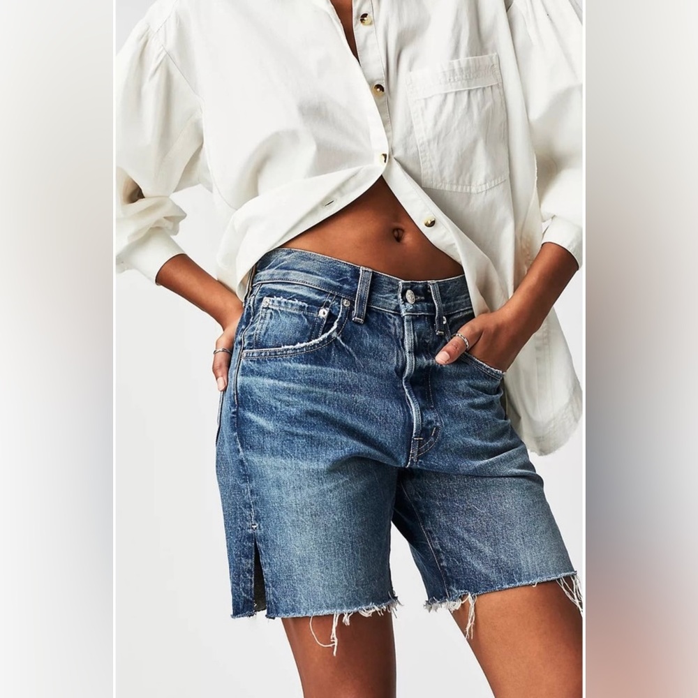 NWT Free People Edwin CAI Denim Shorts 7” Mid-rise - Color Cove - Size 27